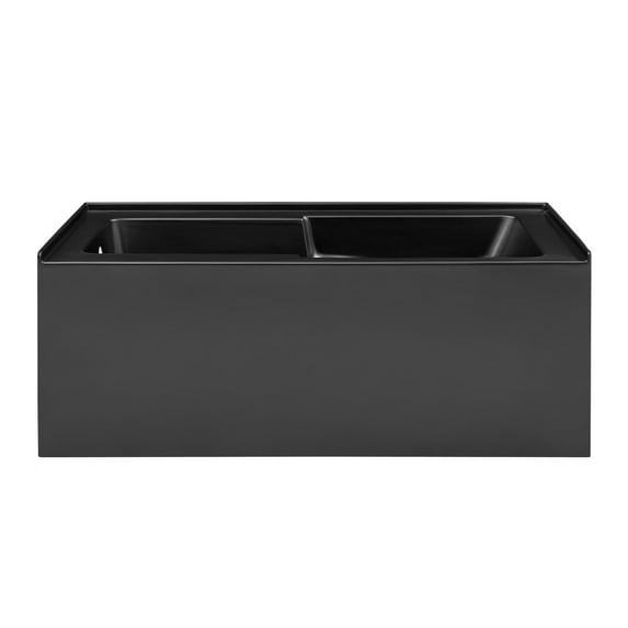 Voltaire 60" x 30" Left-Hand Drain Alcove Bathtub with Apron in Matte Black