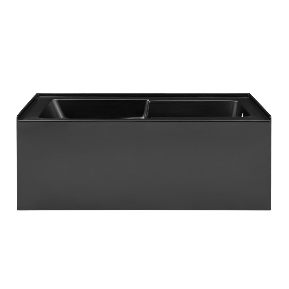 Voltaire 60" Matte Black Acrylic Alcove Bathtub with Apron