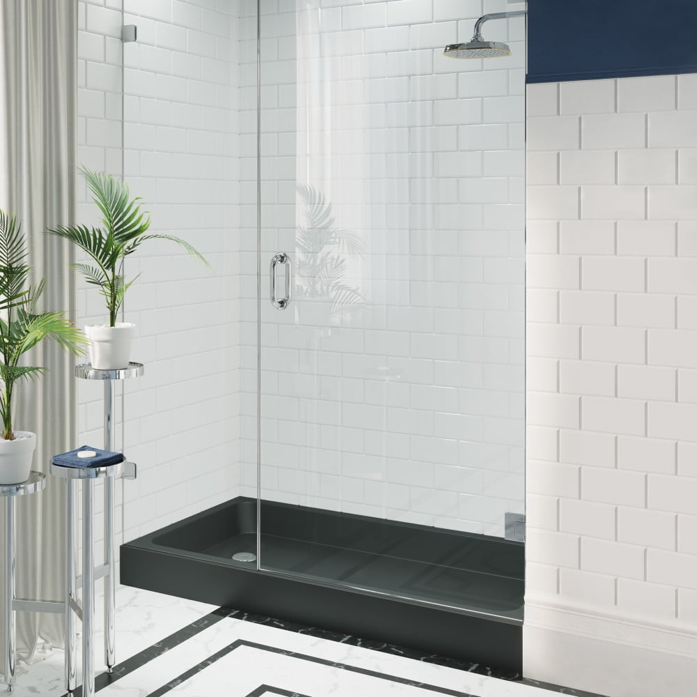 Voltaire 60" Black Acrylic Single-Threshold Shower Base