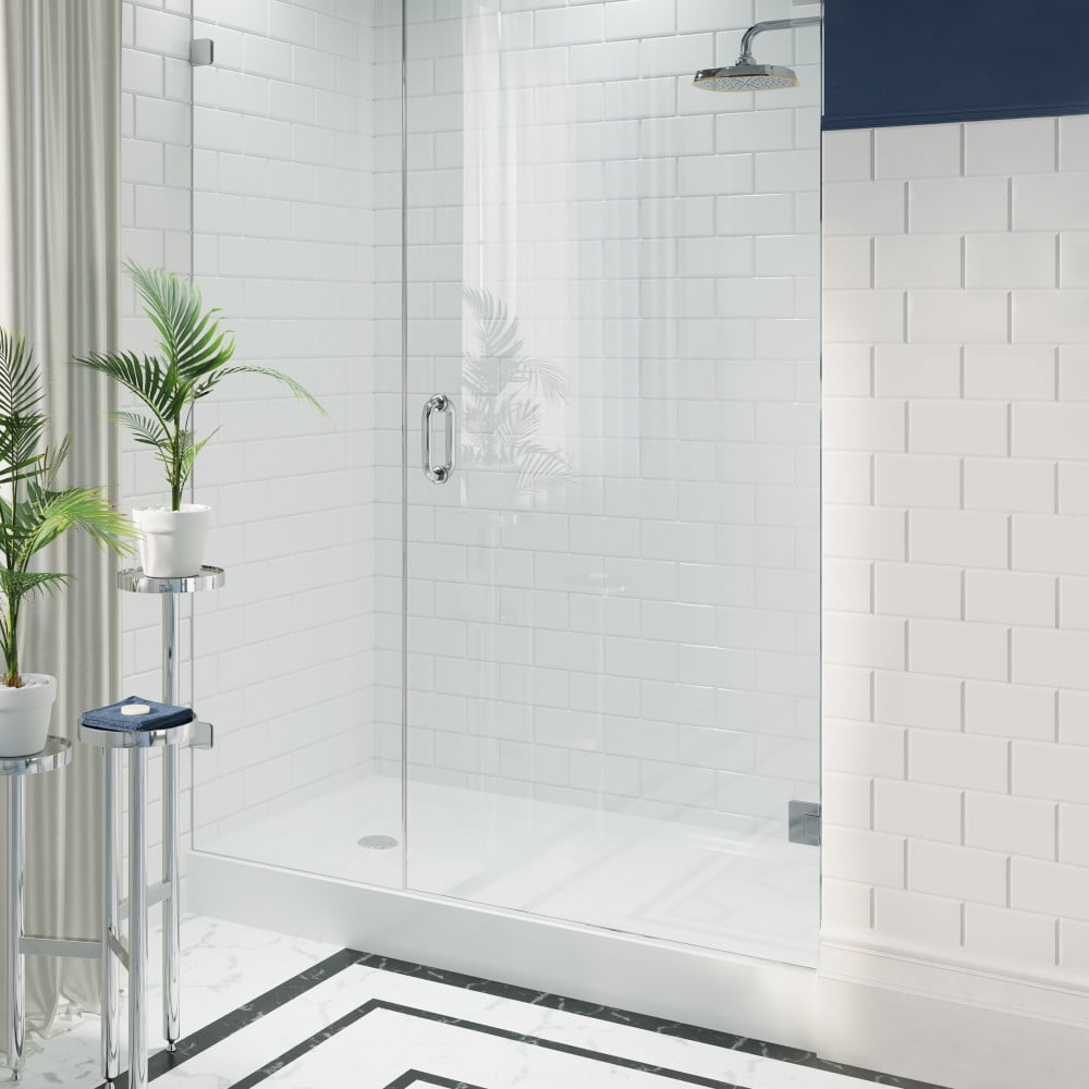 Voltaire 60" x 32" White Acrylic Shower Base with Left-Hand Drain