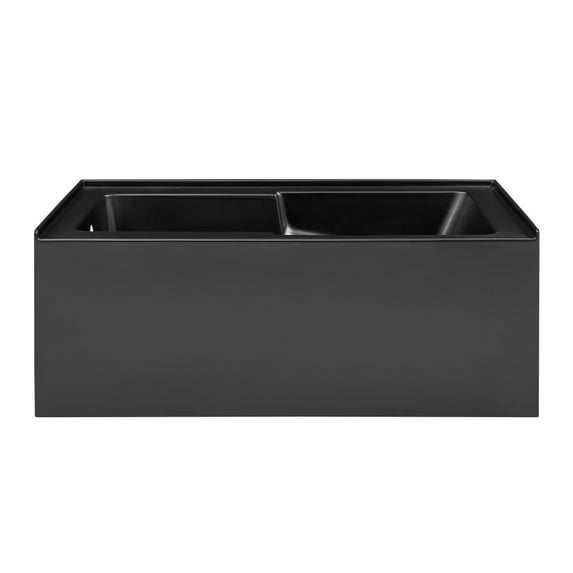 Voltaire 60" x 32" Left-Hand Drain Alcove Bathtub with Apron in Matte Black