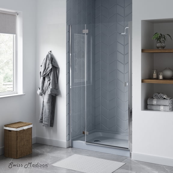 Voltaire 60" x 36" Single-Threshold, Left-Hand Drain, Shower Base in Gray