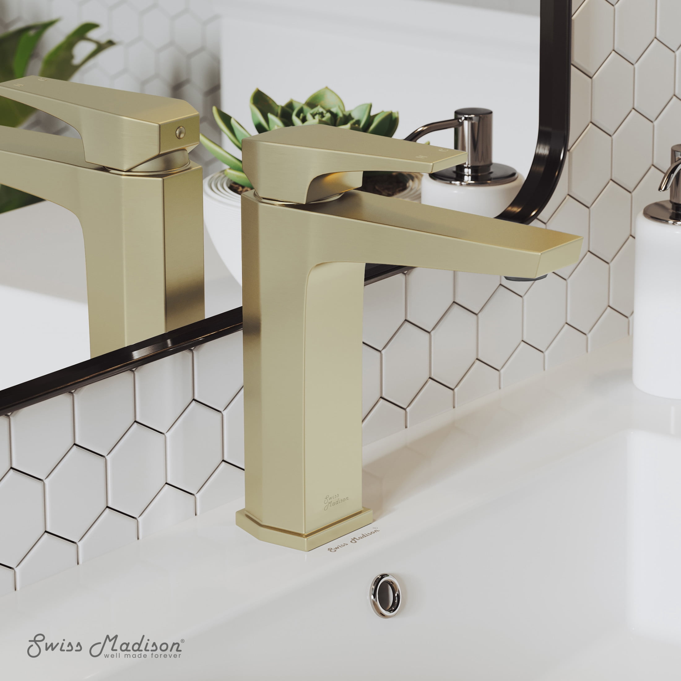 Voltaire Single Hole, Single-Handle, Bathroom Faucet in Brushed Gold