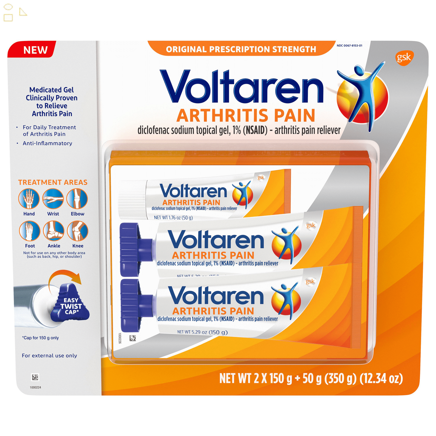 Voltaren Arthritis Pain Gel, 12.34 Ounces Pain Relief Gel