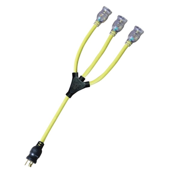 Voltec 2 Ft. 12/3 Stw Yellow With Adapter Nema L5-20P L5-20