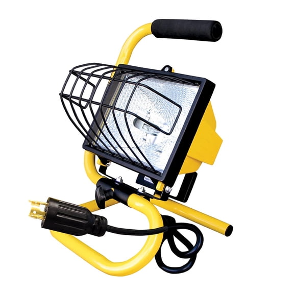 Voltec 500 Watt Halogen Portable Work Light with Locking Ends, 16/3 SJTW Cord