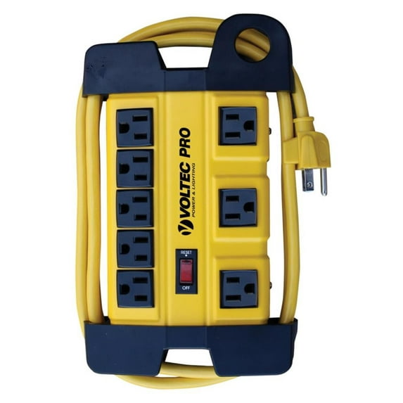 Voltec 8 Outlet Metal Power Strip With Surge Protection