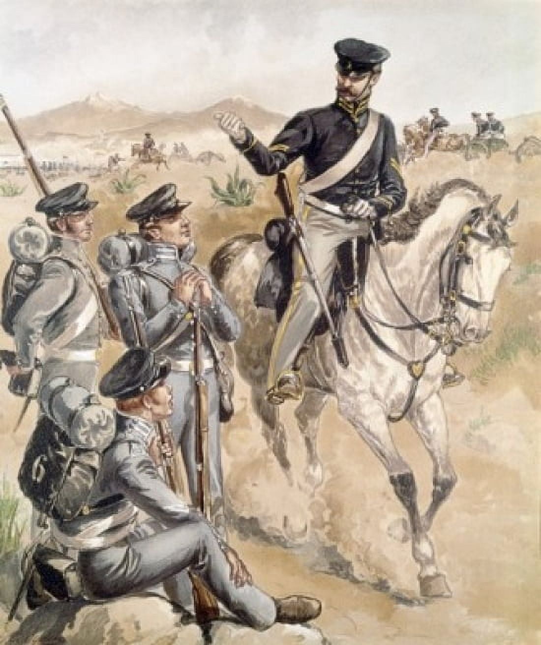 Voltigeur Infantry Dragoon Artillery Ogden Henry Alexander (1856-1936American) Canvas Art - Henry Alexander Ogden (24 x 36)