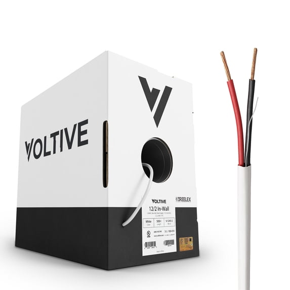 Voltive 12/2 Speaker Wire - CL3 - In-Wall - OFC - 500FT - White