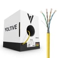thumbnail image 1 of Voltive Cat5e Riser (CMR), 500ft, Yellow - Solid Bare Copper Bulk Ethernet Cable - UTP - 350MHz - UL Certified & ETL Verified, 1 of 6