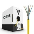 thumbnail image 1 of Voltive Cat6 Riser (CMR), 1000ft, Yellow - Solid Bare Copper Bulk Ethernet Cable - UTP - 600MHz - UL Certified & ETL Verified, 1 of 6
