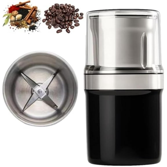 Voltix Electric Multi-use Cup Grinder Large Capacity Stainless Steel, Coffee Grinder & Spice Grinder, 360 Full Grinding, Detachable Cup, Easy Clean for Grain Nuts Seasoning Coffee Beans Spices (B)