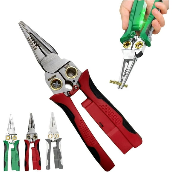 8-In-1 Tool, 8 In 1 Wire Stripper With Voltage Tester, Heavy Duty Electrical Pliers Tool, Stainless Steel Multitool For Wire Strip/Cut/Crimp/Split/Wrap/Slit/Pull (red)