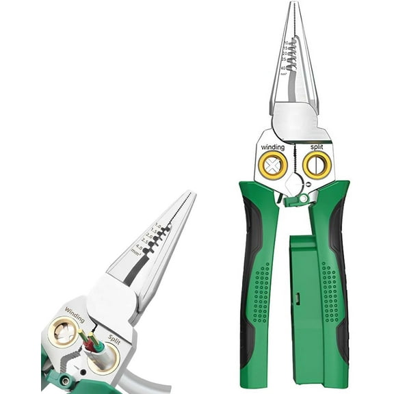 Voltmaster 8-in-1 Tool, 8 in 1 Wire Stripper with Voltage Tester, Outdoorfun 8 in 1 Wire Stripper Twister for Cutting and Pulling Wires Cable Scissors,Voltage Tester