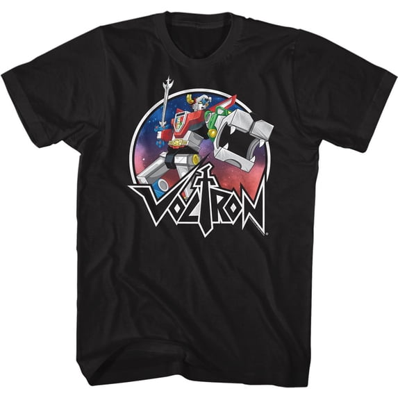 Voltron Circle Robot Sketch Black Adult T-Shirt 5Xl