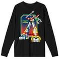 thumbnail image 1 of Voltron Defender Of The Universe Crew Neck Long Sleeve Black Unisex Adult Tee-XL, 1 of 4