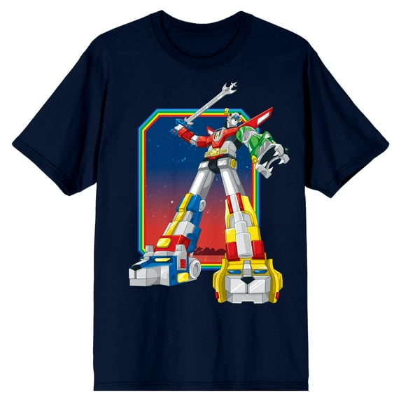 Voltron Defender Of The Universe Crew Neck Short Sleeve Navy Men's T-shirt
-Large