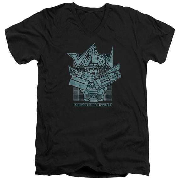 Voltron/Defender Rough S/S Adult V-Neck T-Shirt 30/1 T-Shirt Black