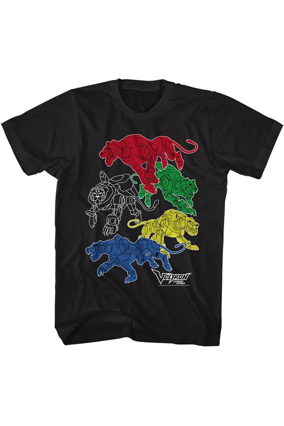Voltron Lions Black Adult T-Shirt