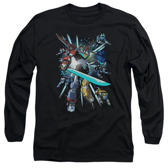 Voltron/Lions Share-Long Sleeve Adult 18/1 Black