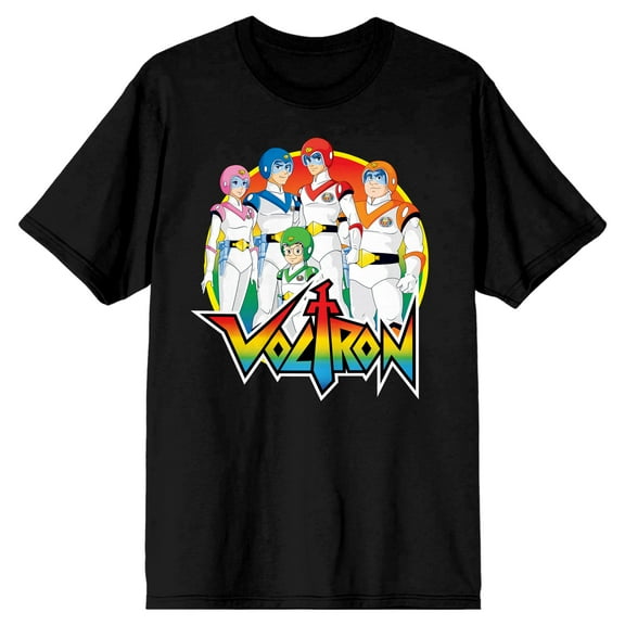 Voltron Pilot Panels Crew Neck Short Sleeve Men's Black T-shirt-XL