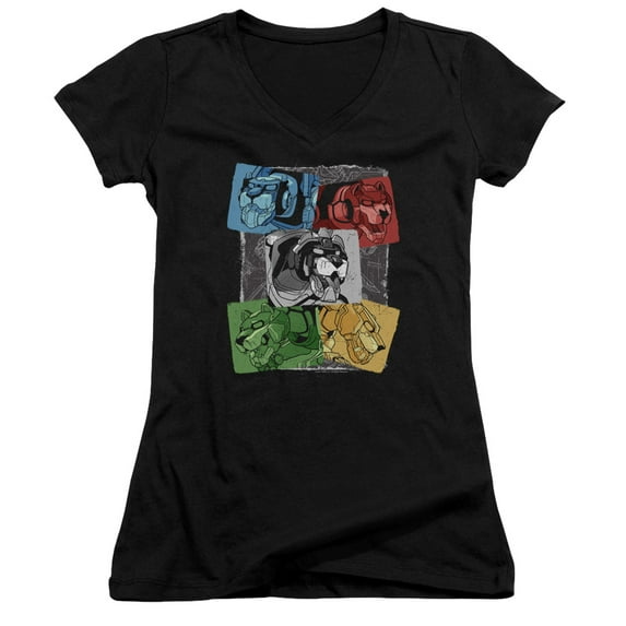 Voltron/Pride Junior Women's V-Neck T-Shirt Black