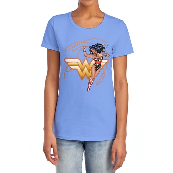 JLA Glowing Lasso Women's T Shirt, Carolina Blue, 2X-Large