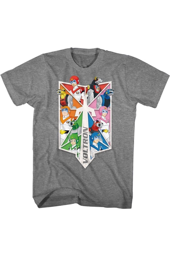 Voltron Sword Pilots and Lions Graphite Heather T-Shirt