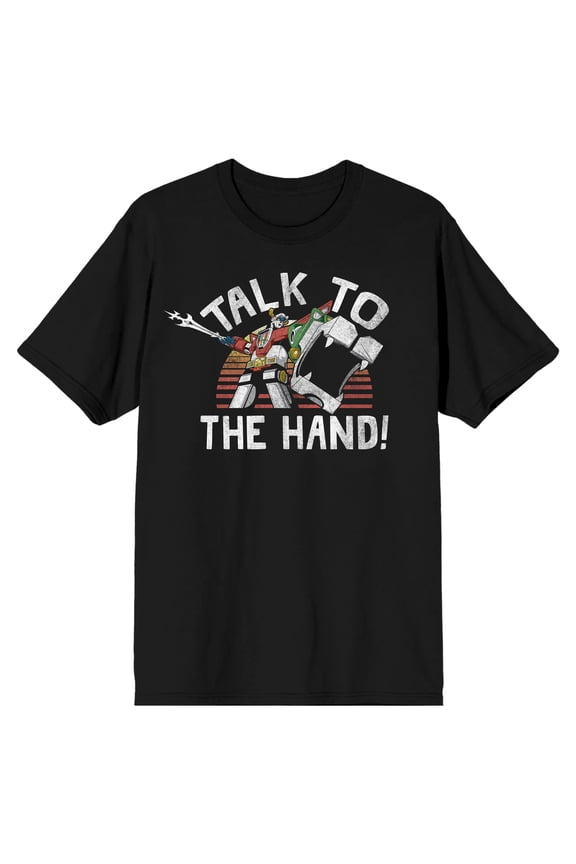 Voltron Talk To The Hand Men's Black T-Shirt Tee Shirt-Medium
