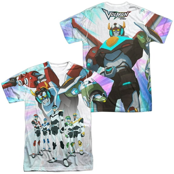 Voltron Team Unisex Adult Sublimated Costume T Shirt (Front/Back), Medium Multicolor