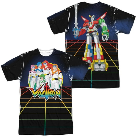 Voltron Team Voltron Unisex Adult Sublimated Costume T Shirt (Front/Back), Small Multicolor