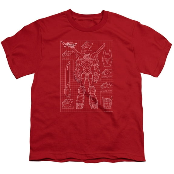 Voltron - Voltron Schematic - Youth Short Sleeve Shirt - Large