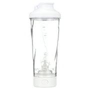 Voltrx 24 oz White Electric Shaker Bottle with USB Charging Cable