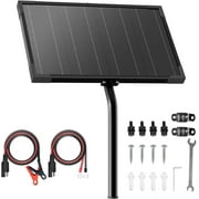 Voltset 10W 12V Waterproof Solar Battery Trickle Charger & Maintainer, Solar Panel Built-in MPPT Charge Controller with Tubular Bracket, SAE Cables for Automatic Gate Opener, Electrical Fence