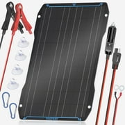 Voltset 30W 12V Flexible Solar Panel Car Battery Charger, Portable Waterproof Power Trickle Battery Charger & Maintainer Pro for Car Boat Automotive RV with Cigarette Lighter Plug & Alligator Clip