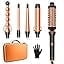 VoluVibe 5 in 1 Curling Iron Set, Hair Curler with Curling Brush and 4 Interchangeable Ceramic Curling Wand(0.5-1.25), Fast Heating, Include Suitcase & 2 Clips & Heat Protective Glove