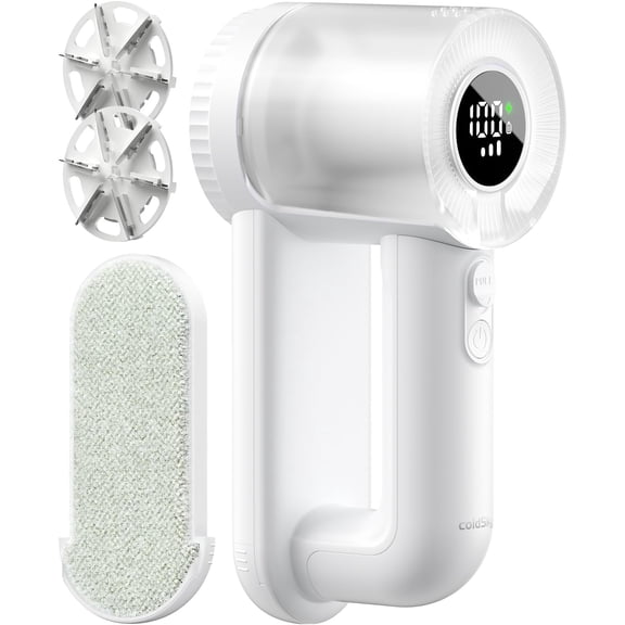 VoluVibe Fabric Shaver Rechargeable, 2-in-1 Electric Fabric Shaver & Lint Remover, 3-Speed LED Digital Display Sweater Defuzzer for Clothes, Furniture, Couch - Removes Lint, Hairball, Fuzz - Black