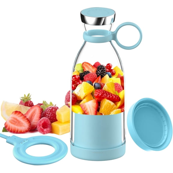 VoluVibe Portable Blender for Shakes and Smoothies with 11.83 Oz Travel Cup and Lid,Durable Stainless Steel Blades for Juice Blending Performance, Pink