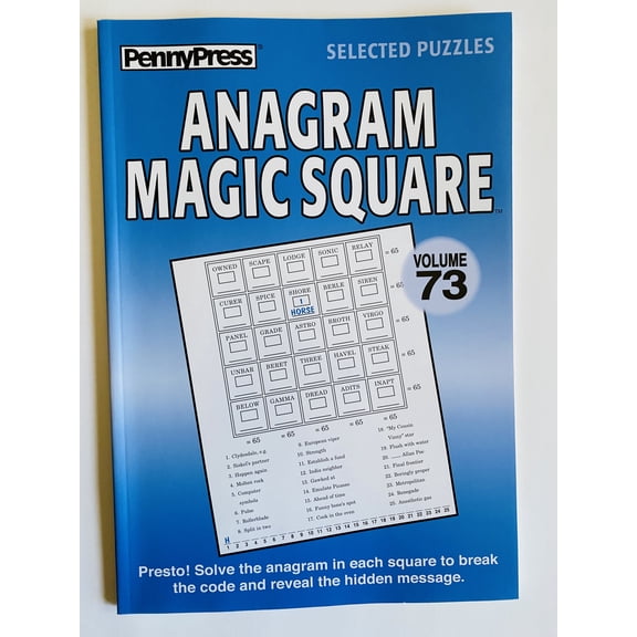 Volume 73 of the Anagram Magic Squares from the Penny Press Selected Puzzles Series