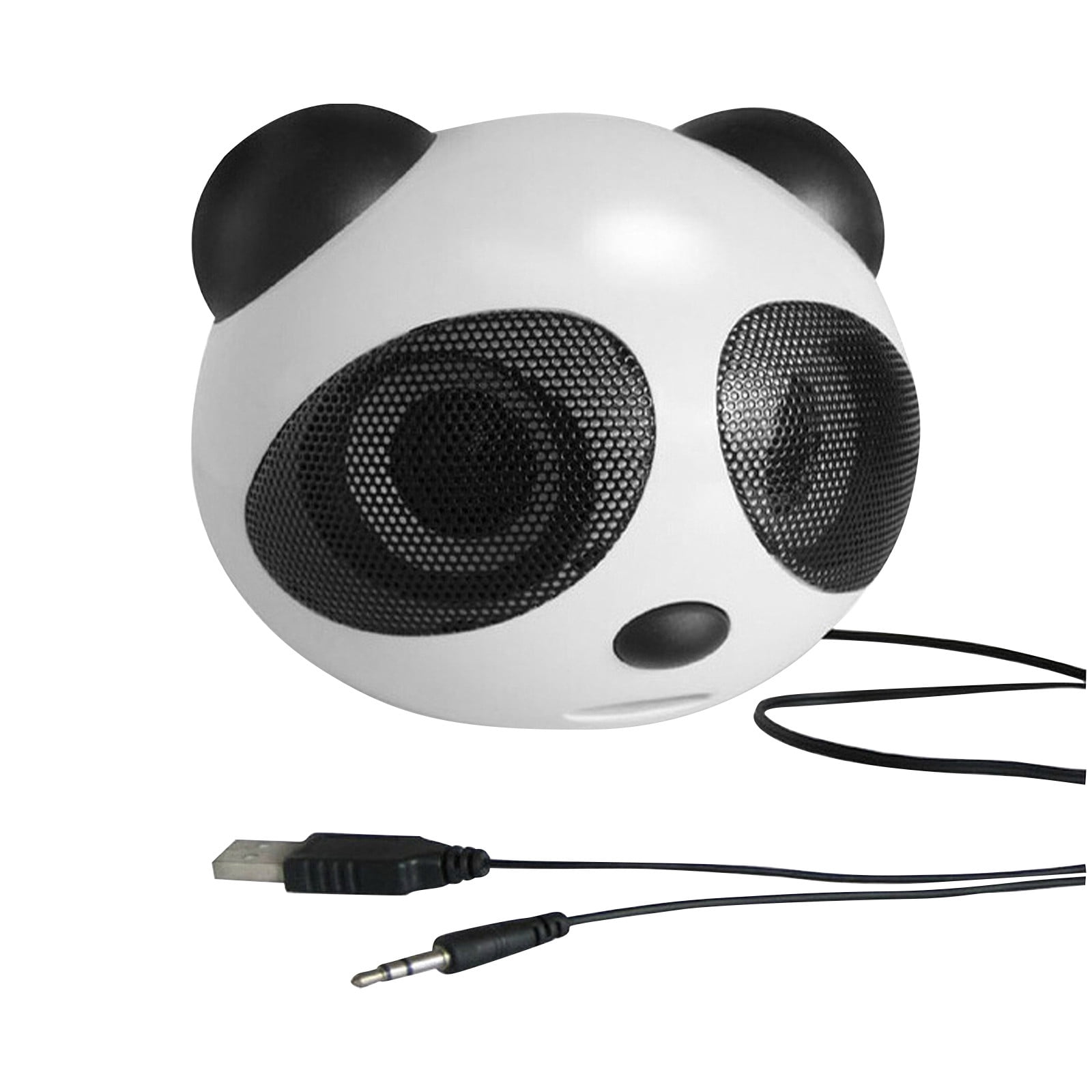 Volume control desktop external computer speakers with microphone panda
