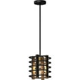 thumbnail image 1 of Volume Lighting  1-Light Indoor Bronze and Walnut Industrial Cage - Bronze and Walnut, 1 of 2