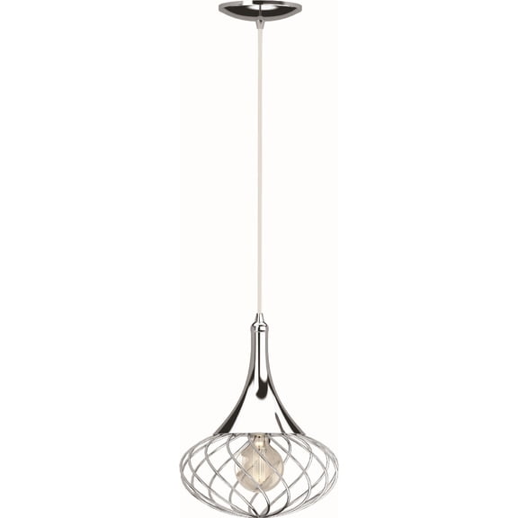 Volume Lighting  1-Light Indoor Chrome Hanging Mini Pendant