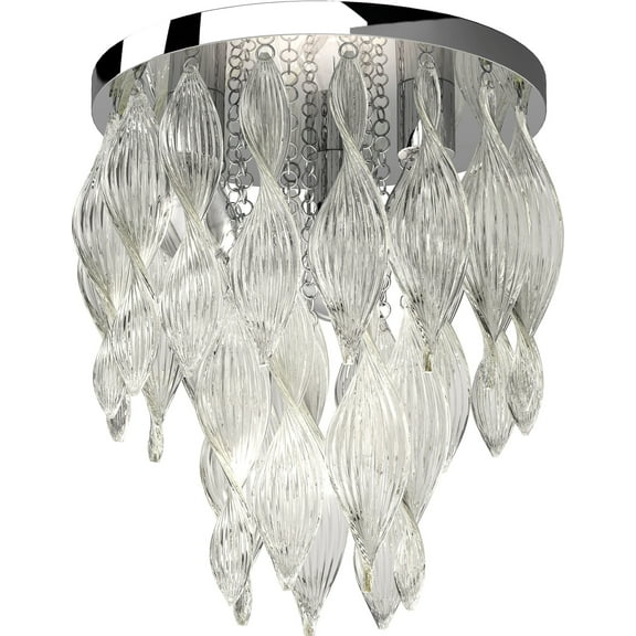 Volume Lighting 1373 Genevieve 3 Light 15" Wide Flush Mount Waterfall Ceiling Fixture -