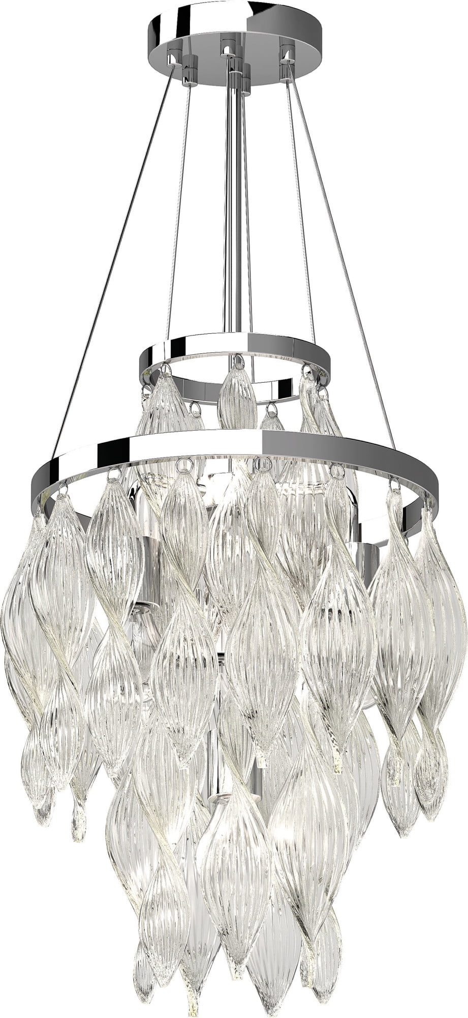 Genevieve 33" Chrome 4-Light Tiered Chandelier