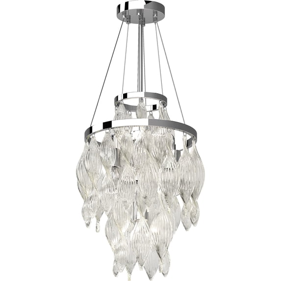 Volume Lighting 1374-3 Genevieve 4 Light 16" Wide Flush Mount Waterfall Chandelier -