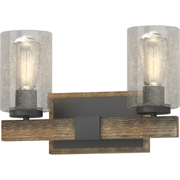 Volume Lighting  2-Light Indoor Black Walnut Wall Sconce