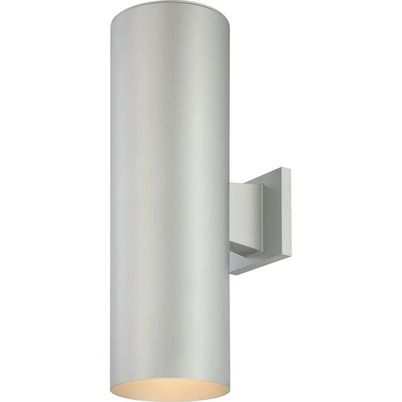 Volume Lighting  2-Light LED Silver Gray Outdoor Cylinder Wall Mount