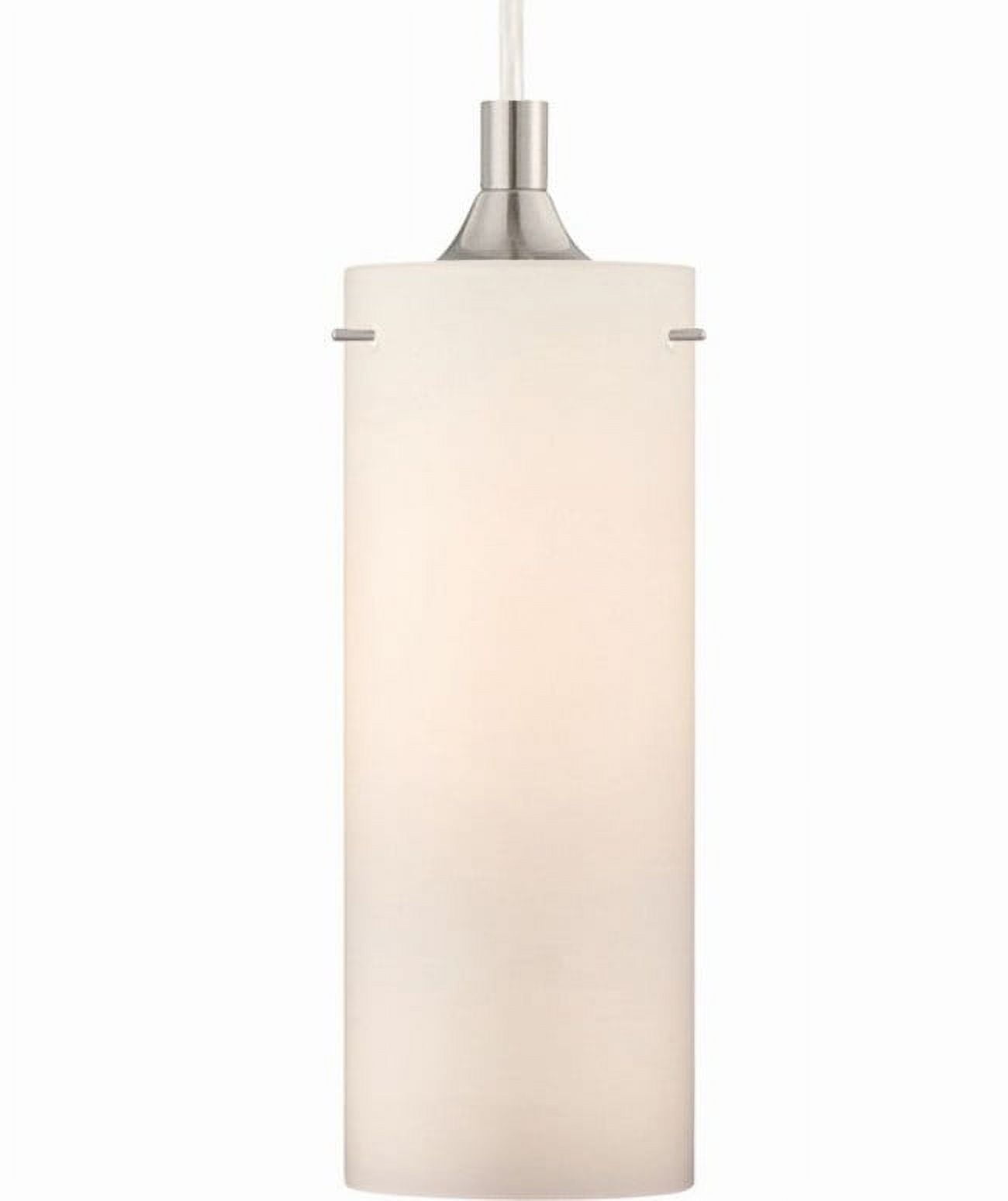 Ethereal Glow Brushed Nickel Mini Pendant with Handspun White Glass