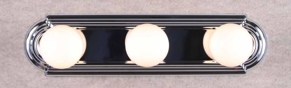 Polished Chrome 3-Light Dimmable Bathroom Vanity Fixture