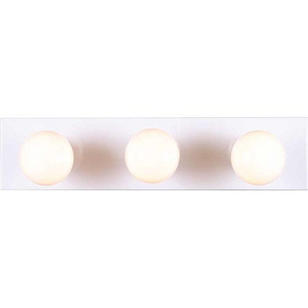 White Satin Chrome 3-Light Metal Bath Bar